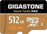 Gigastone Game Turbo MAX R160/W130 microSDXC 512GB Kit, UHS-I U3,...