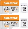 Gigastone R100/W40 microSDXC 512GB Kit, UHS-I U3, Class 10, 2er-P...