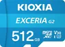 KIOXIA EXCERIA G2 R100/W50 microSDXC 512GB Kit, UHS-I U3, A1, Cla...
