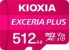 KIOXIA EXCERIA PLUS R100/W85 microSDXC 512GB Kit, UHS-I U3, A1, Class 10