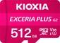 KIOXIA EXCERIA PLUS G2 R100/W90 microSDXC 512GB Kit, UHS-I U3, A1, Class 10