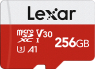 Lexar E-Serie R100/W30 microSDXC 256GB Kit, UHS-I U3, A1, Class 1...