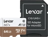 Lexar Professional 667x R100/W90 microSDXC 64GB Kit, UHS-I U3, A1, Class 10