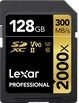 Lexar Professional 2000x Gold Series R300/W260 SDXC 128GB, UHS-II U3, Class 10