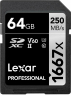 Lexar Professional 1667x Silver Series R250/W120 SDXC 64GB, UHS-I...