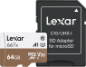 Lexar Professional 667x R100/W90 microSDXC 64GB Kit, UHS-I U3, A1...