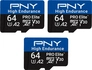 PNY Pro Elite High Endurance R100 microSDXC 64GB Kit, UHS-I U3, A...