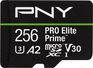 PNY Pro Elite Prime R200/W150 microSDXC 256GB Kit, UHS-I U3, A2, ...