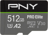 PNY Pro Elite R100/W90 microSDXC 512GB Kit, UHS-I U3, A2, Class 1...