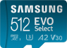 Samsung EVO Select R130 microSDXC 512GB Kit, UHS-I U3, A2, Class ...