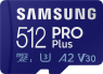 Samsung PRO Plus R160/W120 microSDXC 512GB Kit, UHS-I U3, A2, Cla...