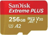 SanDisk Extreme PLUS R200/W140 microSDXC 256GB Kit, UHS-I U3, A2, Class 10