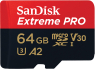SanDisk Extreme PRO R200/W90 microSDXC 64GB Kit, UHS-I U3, A2, Cl...