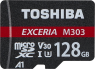 Toshiba Exceria M303 R98/W65 microSDXC 128GB Kit, UHS-I U3, A1, C...