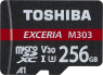 Toshiba Exceria M303 R98/W65 microSDXC 256GB Kit, UHS-I U3, A1, C...