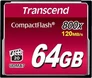 Transcend 800x R120/W60 CompactFlash Card 64GB