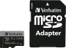 Verbatim Pro U3 R100/W90 microSDXC 256GB Kit, UHS-I U3, A2, Class...
