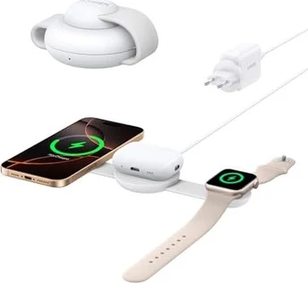 Anker MagGo беспроводная зарядная станция (3-в-1, складная) white