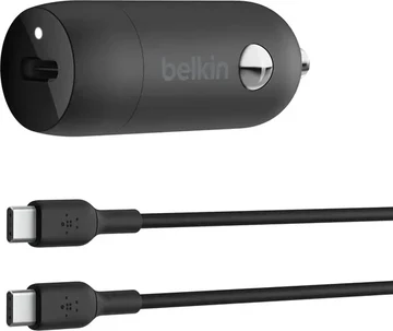 Belkin BoostCharge 30W USB-C зарядка в машину с USB-C/USB-C cable black