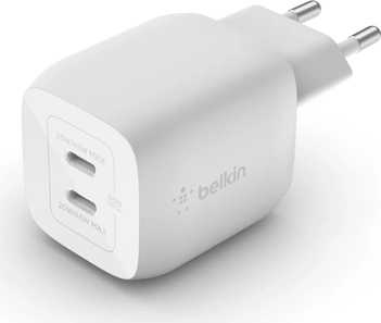 Belkin BoostCharge Pro USB-C-GaN charger с 2 разъемами and PPS (45W) white