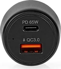 Nedis автомобильное зарядное устройство 65W USB-A/USB-C black