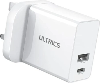 Ultrics USB-C Charger Plug 2-port 33W white