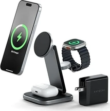 Satechi 3-в-1 foldable Qi2 wireless Charging Stand grey/black