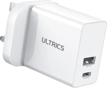 Ultrics USB-C Charger Plug 2-port 33W white