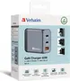 Verbatim 65W GaN charger with 3 connectors grey