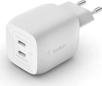 Belkin BoostCharge Pro USB-C-GaN charger с 2 разъемами and PPS (45W) white