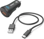 Hama car-quick charger с charging cable USB-C QC 19.5W 1.5m black