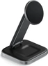 Satechi 2 в 1 foldable Qi2 wireless Charging Stand grey/black