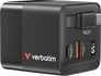 Verbatim 65W GaN charger 2 connectors с retractable cable black