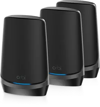 Netgear Orbi Wi-Fi 6E, 960 series, AXE11000, RBKE963B, black, Router and 2x satellite set, 3er-Bundle