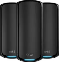 Netgear Orbi Wi-Fi 7, 970 series, BE27000, RBE973SB, black, Router and 2x satellite set, 3er-Bundle