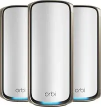 Netgear Orbi Wi-Fi 7, 970 series, BE27000, RBE973S, Router and 2x satellite set, 3er-Bundle